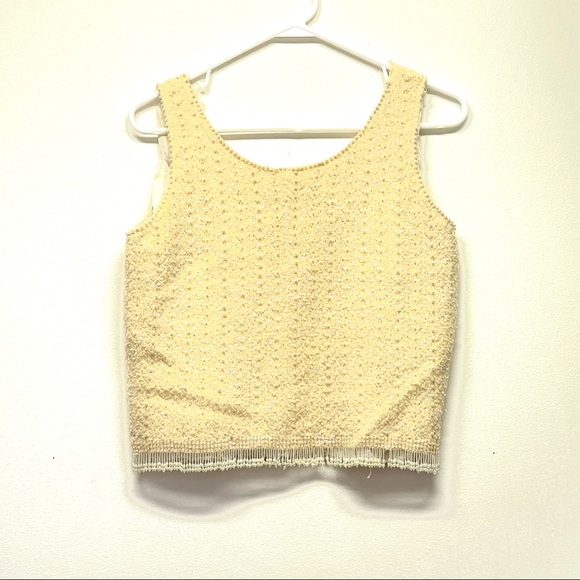 Vintage Hand Beaded Crop Top Cyn Les - Picture 1 of 10